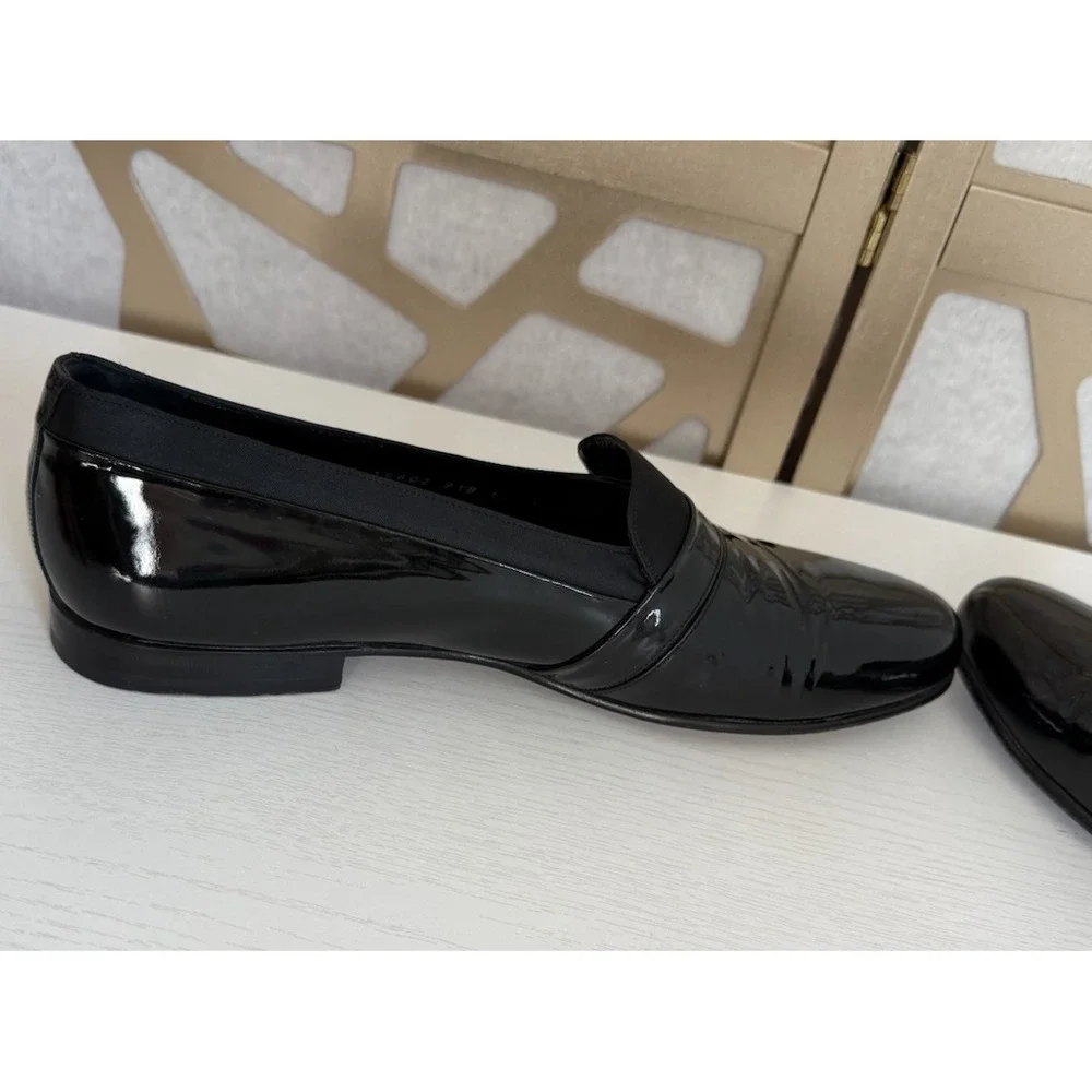 Mezlan Mirage Tuxedo Dress Loafers Shoes Black Mens Size 11.5 B Patent Leather